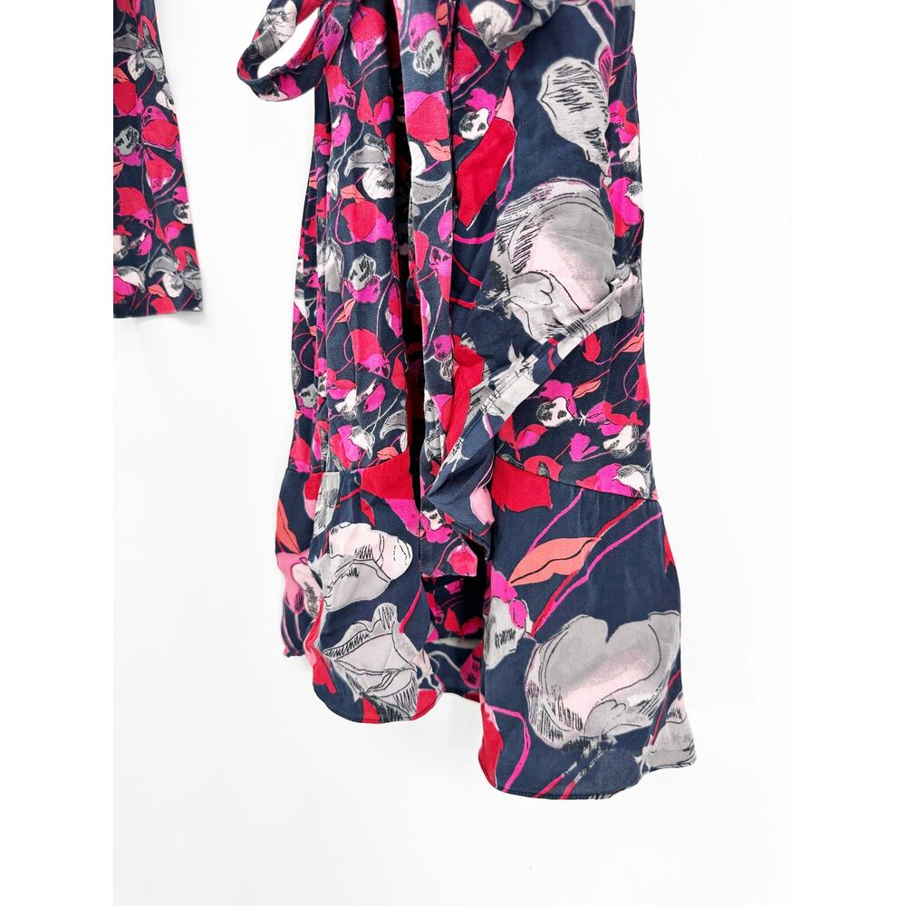 DVF Elita Wrap Dress – Long Sleeve Printed Silk Jersey Mini - Picture 6 of 6